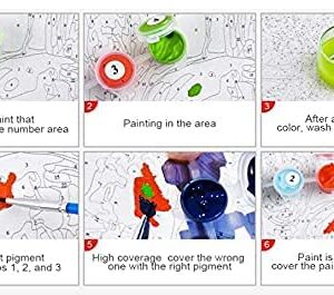 FILASLFT Girls Paint by Number for Adults,Sea Wave Paint by Numbers Beginner,Paint by Number for Kid,Home Fashion Style Interior Decoration Paint by Number,Size 16 * 20Inch.