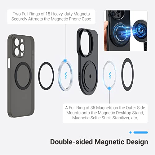 Magnetic Lens Filter Mount Kit for iPhone 13 Pro Without Filter,Magnetic Filter System for Any Threaded 49mm Filter with Magnetic Case & Anti-Reflection Hood,Cold Shoe Mount & Tripod Mount Adapter