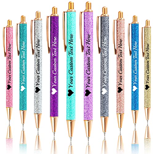 Personalized Ballpoint Pens with Stylus Custom Imprint Glitter Ballpoint Pen with Name Customized Ballpoint Pens Gift for Teacher Men Women