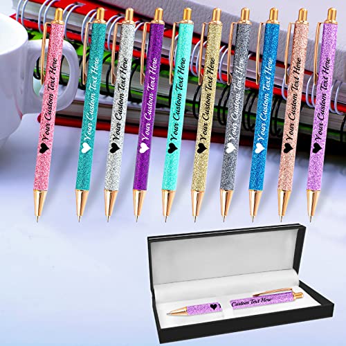 Personalized Ballpoint Pens with Stylus Custom Imprint Glitter Ballpoint Pen with Name Customized Ballpoint Pens Gift for Teacher Men Women