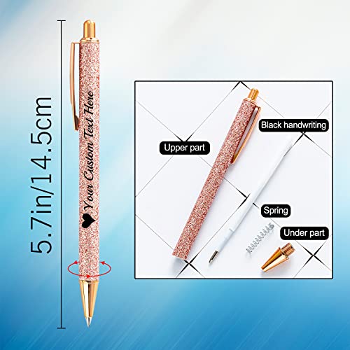 Personalized Ballpoint Pens with Stylus Custom Imprint Glitter Ballpoint Pen with Name Customized Ballpoint Pens Gift for Teacher Men Women
