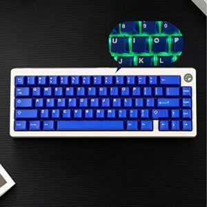 Double Shot Blue Keycaps Cherry Profile Translucent Keycaps Set 121 Keys Fit for Mechanical Keyboard 60% 65% 95% Cherry Mx Switches