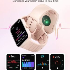 GAXIWILO Smart Watch for Women(Answer/Make Call), Alexa Built-in Smartwatch, 1.8" IP68 Waterproof Fitness Tracker, Heart Rate Spo2 Sleep Monitor 100 Sports Activity Watch IOS Android Compatiable, Pink