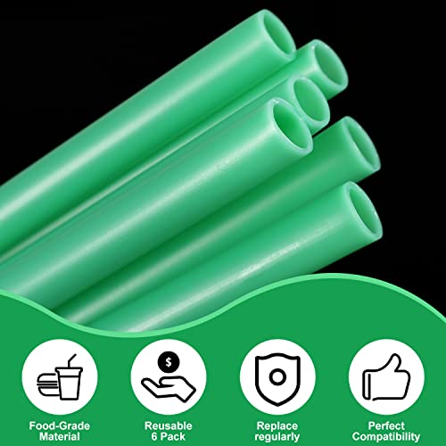 6pcs Replacement Straws for Owala FreeSip 24oz 32oz, Reusable Plastic Straws with Cleaning Brush for Owala Insulated Water Bottle 24 oz 32 oz and Flip 25 oz, Tumbler Accessories (Green)