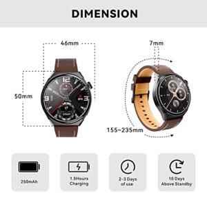 Smart Watch for Men, 30days Extra-Long Battery Life(Call Receive/Dial), IP68 Waterproof, Classic Fitness Watch for iPhone Android, 11 Modes of Sports, 1.5" Heart Rate Sleep/Blood Pressure Watch