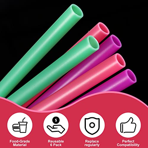 6pcs Replacement Straws for Owala FreeSip 24oz 32oz, Reusable Plastic Straws with Cleaning Brush for Owala Insulated Water Bottle 24 oz 32 oz and Flip 25 oz, Tumbler Accessories (Colorful)