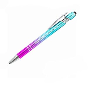giztat up to 100 personalized custom pens with name in bulk customized pens with free engraving stylus for women men birthdays graduations business gifts (10 x blue purple)
