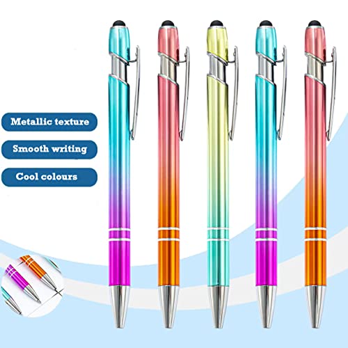 GIZTAT Up to 100 Personalized Custom Pens with Name in Bulk Customized Pens with Free Engraving Stylus for Women Men Birthdays Graduations Business Gifts (10 x Blue purple)