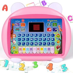 1 2 3 year old girl gifts, alphabet abc learning for toddlers toys age 1-2-4 learning toys for 2-3-4 year olds toddler girl toys for 1-3 years old kids laptop birthday gifts for girls tablet for kids