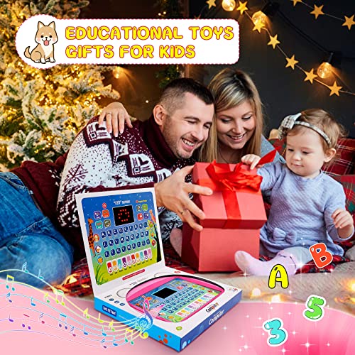 1 2 3 Year Old Girl Gifts, Alphabet abc Learning for Toddlers Toys Age 1-2-4 Learning Toys for 2-3-4 Year Olds Toddler Girl Toys for 1-3 Years Old Kids Laptop Birthday Gifts for Girls Tablet for Kids