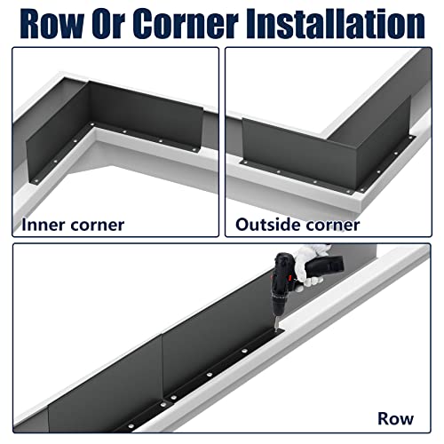 Pearwow Gutter Valley Splash Guard,Aluminum Rain Diverter Roofing Gutter Splash Guards for Valley,Corner or Straight,10 Inch Each (4 Pcs Black)