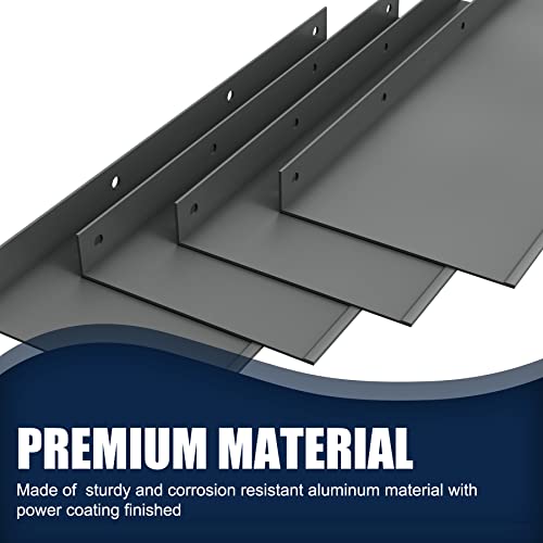 Pearwow Gutter Valley Splash Guard,Aluminum Rain Diverter Roofing Gutter Splash Guards for Valley,Corner or Straight,10 Inch Each (4 Pcs Black)