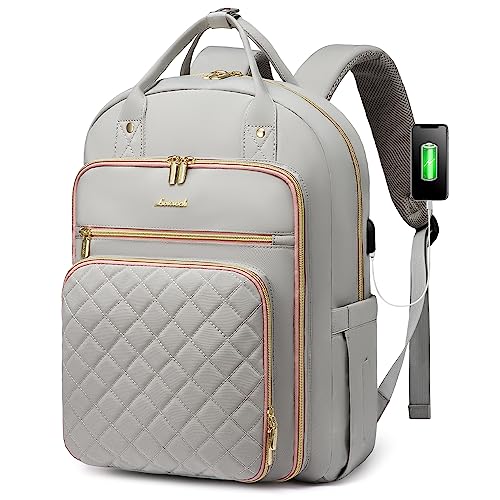 LOVEVOOK Laptop Backpack for Women, Water Resistant Travel Work Backpacks Purse Stylish College Business Teacher Nurse Computer Bag with USB Charging Port, Fits 15.6" Laptop