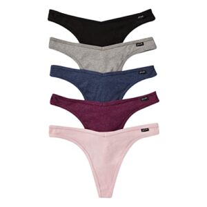 victoria's secret pink cotton thong, 5 pack panties for women (m)