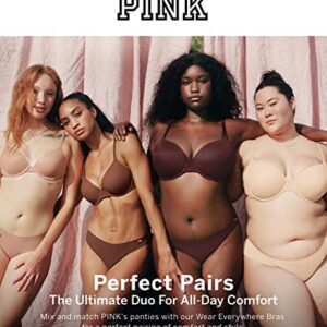 Victoria's Secret PINK No Show Thong, 5 Pack Panties for Women (L)