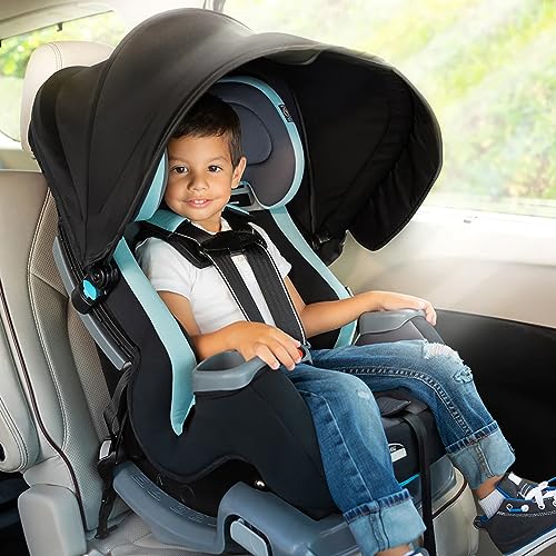 Baby Trend Cover Me 4-in-1 Infant Toddler Convertible Car Seat with Adjustable/Removable Canopy for Sun Protection & 2 Cup Holders, Modern Khaki