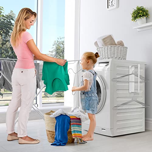 Hanger Organizer Magnetic Hanger Holder for Washing Machine Laundry Room Organization,Clothes Hanger Stacker Coat Hanger Organizer Stacker Hanger Stand Rack for Adult Kids Velvet Pants Hangers Storage