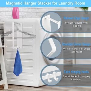 Hanger Organizer Magnetic Hanger Holder for Washing Machine Laundry Room Organization,Clothes Hanger Stacker Coat Hanger Organizer Stacker Hanger Stand Rack for Adult Kids Velvet Pants Hangers Storage