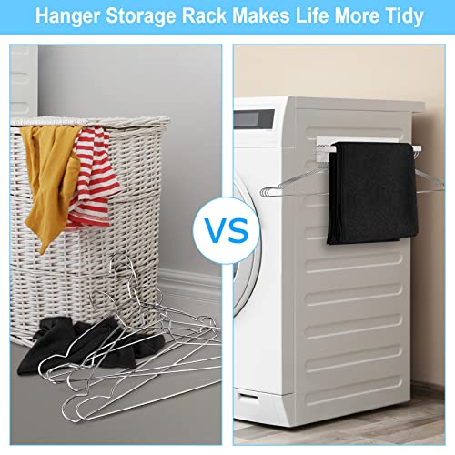 Hanger Organizer Magnetic Hanger Holder for Washing Machine Laundry Room Organization,Clothes Hanger Stacker Coat Hanger Organizer Stacker Hanger Stand Rack for Adult Kids Velvet Pants Hangers Storage