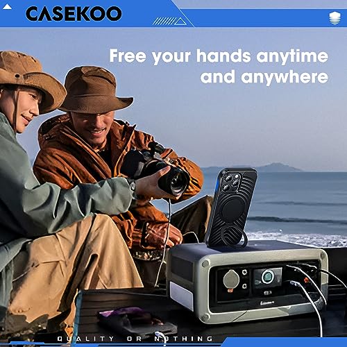 CASEKOO Magnetic Designed for iPhone 14 Pro Max Case with Invisible Stand[Military Drop Protection][Compatible with MagSafe][Anti-Scratch]3 Layers Shockproof Anti Slip Phone Case for Men 6.7Inch,Black