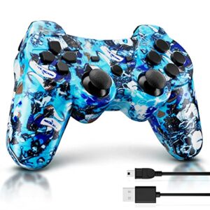 boowen wireless controller for ps3, controller for sony playstation 3, 6-axis high-performance motion sense dual vibration upgraded gaming controller, compatible with playstation 3