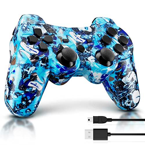 Boowen Wireless Controller for PS3, Controller for Sony PlayStation 3, 6-Axis High-Performance Motion Sense Dual Vibration Upgraded Gaming Controller, Compatible with PlayStation 3