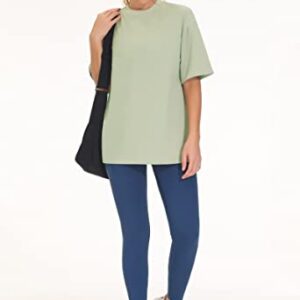 THE GYM PEOPLE Women's Oversized T Shirts Summer Casual Crewneck Short Sleeve Cotton Basic Tee Tops Light Green