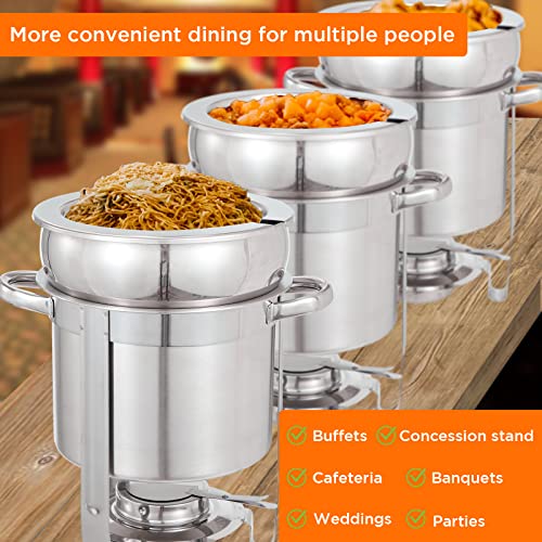 Jollebone Upgraded 2 Pack Soup Chafer, 7 QT Stainless Steel Round Soup Warmer, Soup Chafer with Pot Lid and Fuel Holder for Parties Buffet Wedding Banquets Commercial Grade