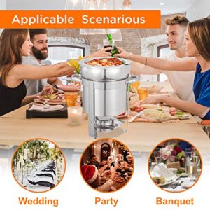 Jollebone Upgraded 2 Pack Soup Chafer, 7 QT Stainless Steel Round Soup Warmer, Soup Chafer with Pot Lid and Fuel Holder for Parties Buffet Wedding Banquets Commercial Grade