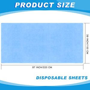 Mixweer 30 Pcs Massage Table Sheets Non Woven Fitted Spa Bed Cover Protective Breathable Disposable Sheets for Beauty Salon Skincare, 39 x 87 Inches (Blue)