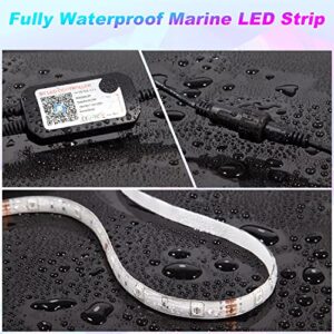 Tendist 50FT LED Boat Lights Strip, IP66 Marine LED Strip Pontoon Boat Light App Control, 12V RGB Waterproof Boat Interior Light, Night Fishing Lighting for Bass Boat, Kayak, Jon Boat, Cabin, Deck