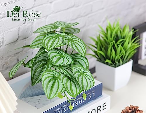 Der Rose Set of 2 Artificial Small Fake Plants for Home Living Room Bathroom Office Decor Aesthetic Indoor