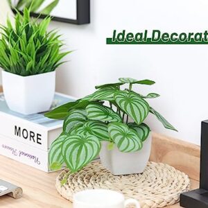 Der Rose Set of 2 Artificial Small Fake Plants for Home Living Room Bathroom Office Decor Aesthetic Indoor