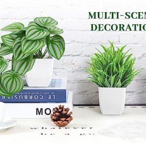 Der Rose Set of 2 Artificial Small Fake Plants for Home Living Room Bathroom Office Decor Aesthetic Indoor