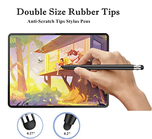 Smozer Stylus Pens for Touch Screens(2-Pack), Sensitivity & Precision Stylus Pens for iPhone/iPad Pro/Samsung Galaxy/Tablets and All capacitive Touch Screen Devices + 4 Replaceable Rubber Tips