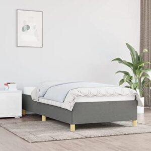 inlife twin xl bed frame,fabric platform bed frame with wooden legs upholstered twin xl bed frame strong wooden slats support,no spring box needed,easy to assemble dark gray 39.4"x79.9"x13.8"
