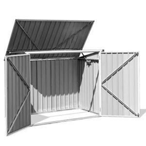 Goplus 6' x 3' Outdoor Storage Shed, Multi-Purpose Galvanized Steel Garden Shed with Air Vent and Lockable Door, Tool Storage Shed for Backyard, Patio & Lawn