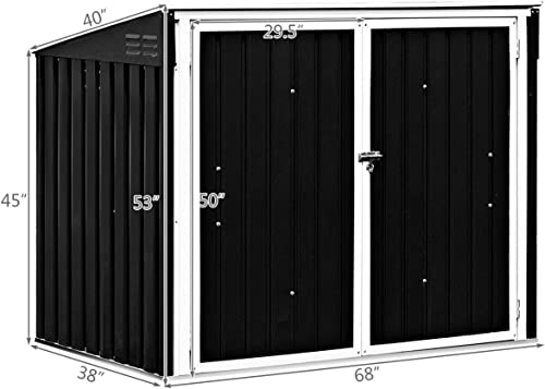 Goplus 6' x 3' Outdoor Storage Shed, Multi-Purpose Galvanized Steel Garden Shed with Air Vent and Lockable Door, Tool Storage Shed for Backyard, Patio & Lawn