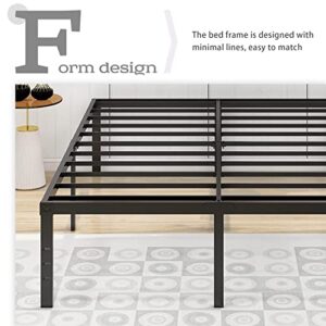 alazyhome Twin XL Size Bed Frame 14 Inch Metal Platform Bed Frame Heavy Duty Steel Slats Support No Box Spring Needed Noise-Free Easy Assembly Black