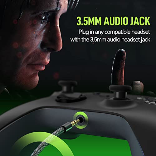 JORREP Xbox Controller Wireless for Xbox One, Xbox One S/X, Xbox Series X/S Consoles, PC Windows, 2.4GHz Adapter Wireless Gamepad with 3.5mm Headphone and Share Button