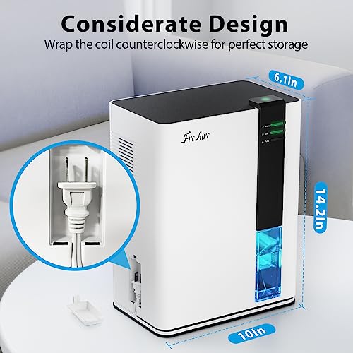 FreAire Dehumidifier for Home, 88 OZ Water Tank, (up to 650 sq.ft) Dehumidifiers for Basement Bathroom Bedroom Closet RV with Auto Shut Off, Colorful Lights