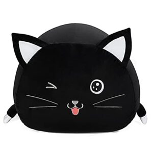 black cute cat toy organizers stuffed animal storage bean bag chair for boys and girls, home game & recreation room kids furniture beanbags