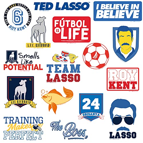 Ted Lasso 50CT Sticker Pack Large Deluxe Stickers Variety Pack - Laptop, Water Bottle, Scrapbooking, Tablet, Skateboard, Indoor/Outdoor - Set of 50
