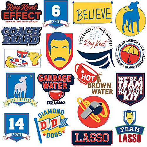 Ted Lasso 50CT Sticker Pack Large Deluxe Stickers Variety Pack - Laptop, Water Bottle, Scrapbooking, Tablet, Skateboard, Indoor/Outdoor - Set of 50