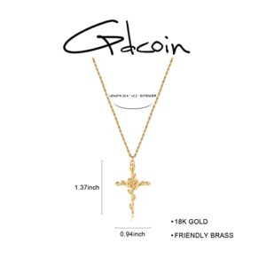 GDCOIN Birth Flower Necklace for Women 18K Gold Plated Cross Floral Pendant Necklaces Dainty 12 Month Birth Month Flower Necklace Personalized Jewelry Gift for Her(June-Rose)