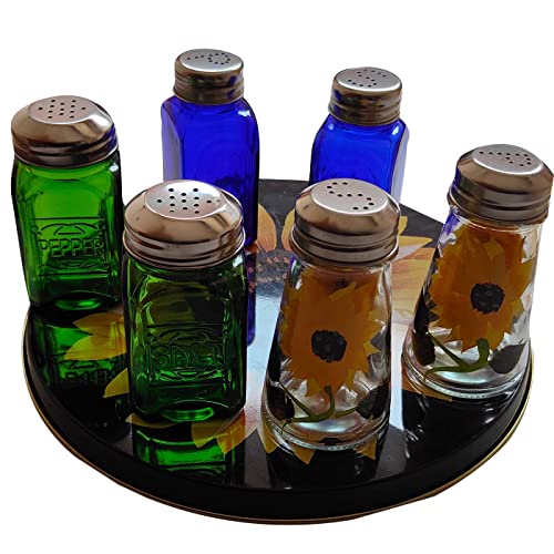 Ritadeshop Retro Glass Salt and Pepper Shakers Cobalt Blue