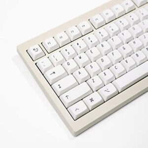 mairyya 126 keys minimalist white keycaps, xda profile pbt keyboard keycaps full set, custom dye sublimation keycaps for 60% 65% 75% 100% cherry mx switches mechanical keyboard