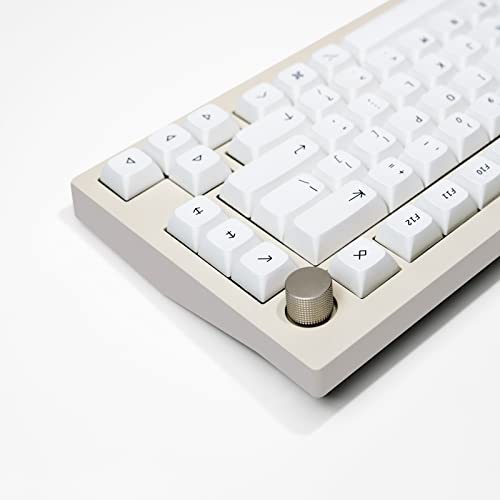 MAIRYYA 126 Keys Minimalist White Keycaps, XDA Profile PBT Keyboard Keycaps Full Set, Custom Dye Sublimation Keycaps for 60% 65% 75% 100% Cherry MX Switches Mechanical Keyboard