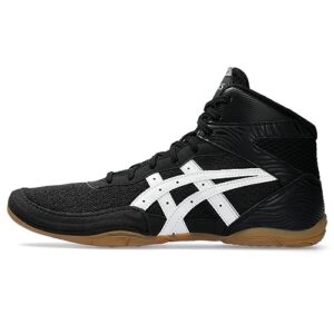 asics men's matflex 7 wrestling shoes, 9.5, black/white