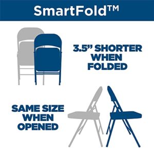 COSCO SmartFold Vinyl Folding Chair, 4-Pack, Grey